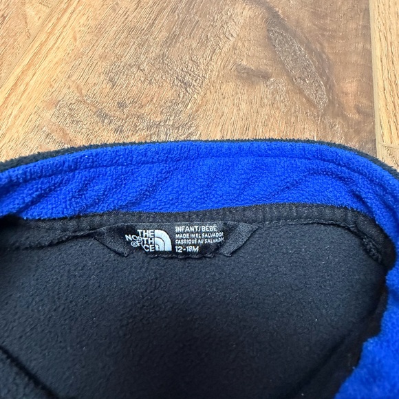 The North Face Glacier Fleece 1/4 Snap Pullover Baby 12-18M Blue Gray Colorblock - Picture 3 of 9